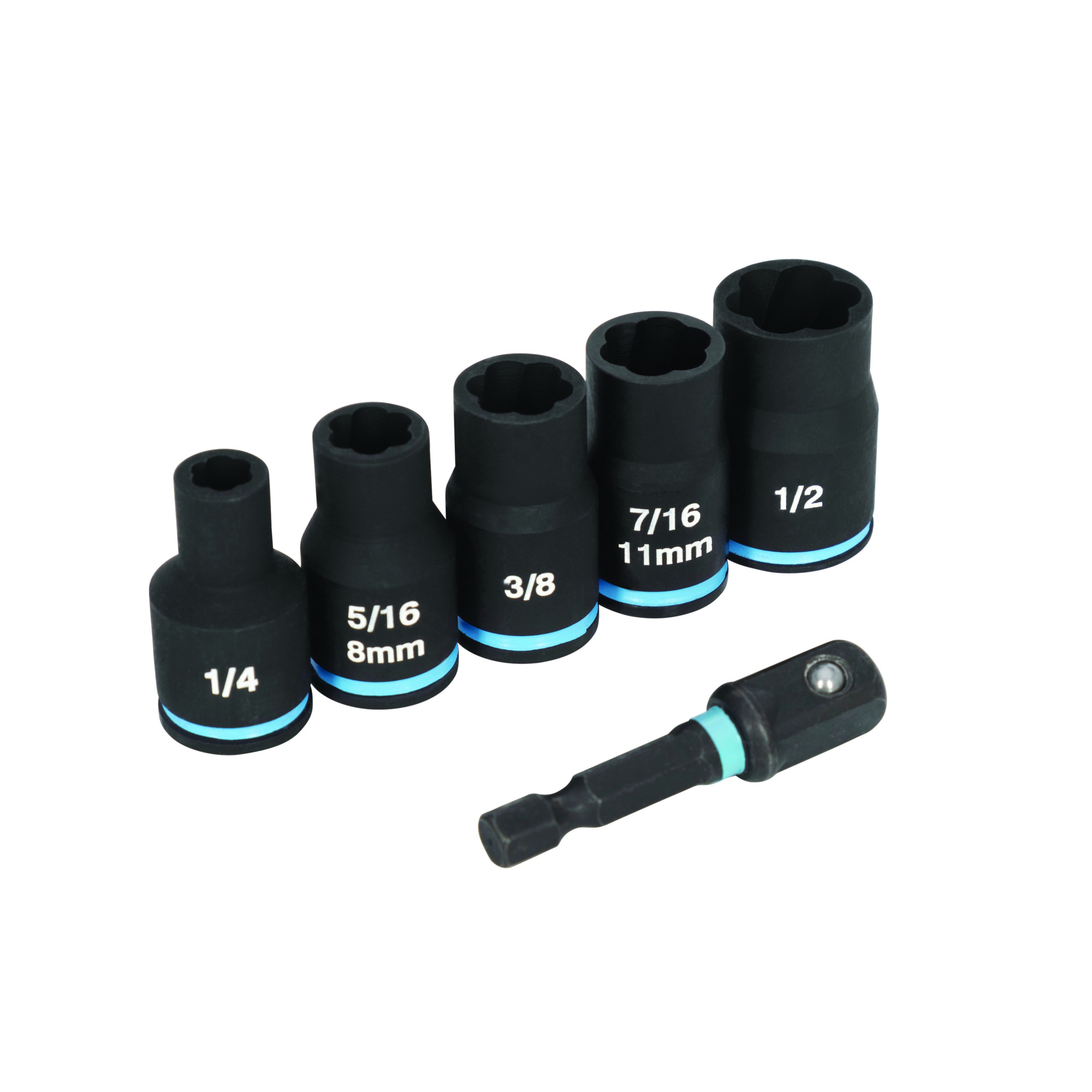 Spyder 6-Piece Impact Socket Extractor Set — 3/8in. Drive, SAE/Metric, Alloy Steel, Includes Adapter, Model# 19709